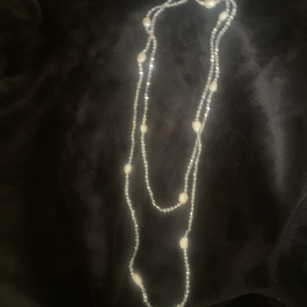 Freshwater pearl and crystal necklace